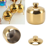 Stainless Steel Gold Seasoning Condiment Pot Spice Salt Sugar Pepper Container Jar Storage Organizer with Lid Gold - Extra Image