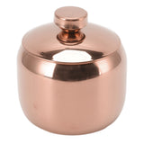 Stainless Steel Gold Seasoning Condiment Pot Spice Salt Sugar Pepper Container Jar Storage Organizer with Lid Rose Gold - Front View