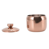 Stainless Steel Gold Seasoning Condiment Pot Spice Salt Sugar Pepper Container Jar Storage Organizer with Lid Rose Gold - Top-Down View