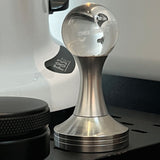 Coffee Tamper Food Grade Stainless Steel Crystal Ball Coffee Powder Hammer for Kitchen Shop Silver Pillar 51mm/2in