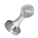 Coffee Tamper Food Grade Stainless Steel Crystal Ball Coffee Powder Hammer for Kitchen Shop Silver Pillar 53mm/2.1in