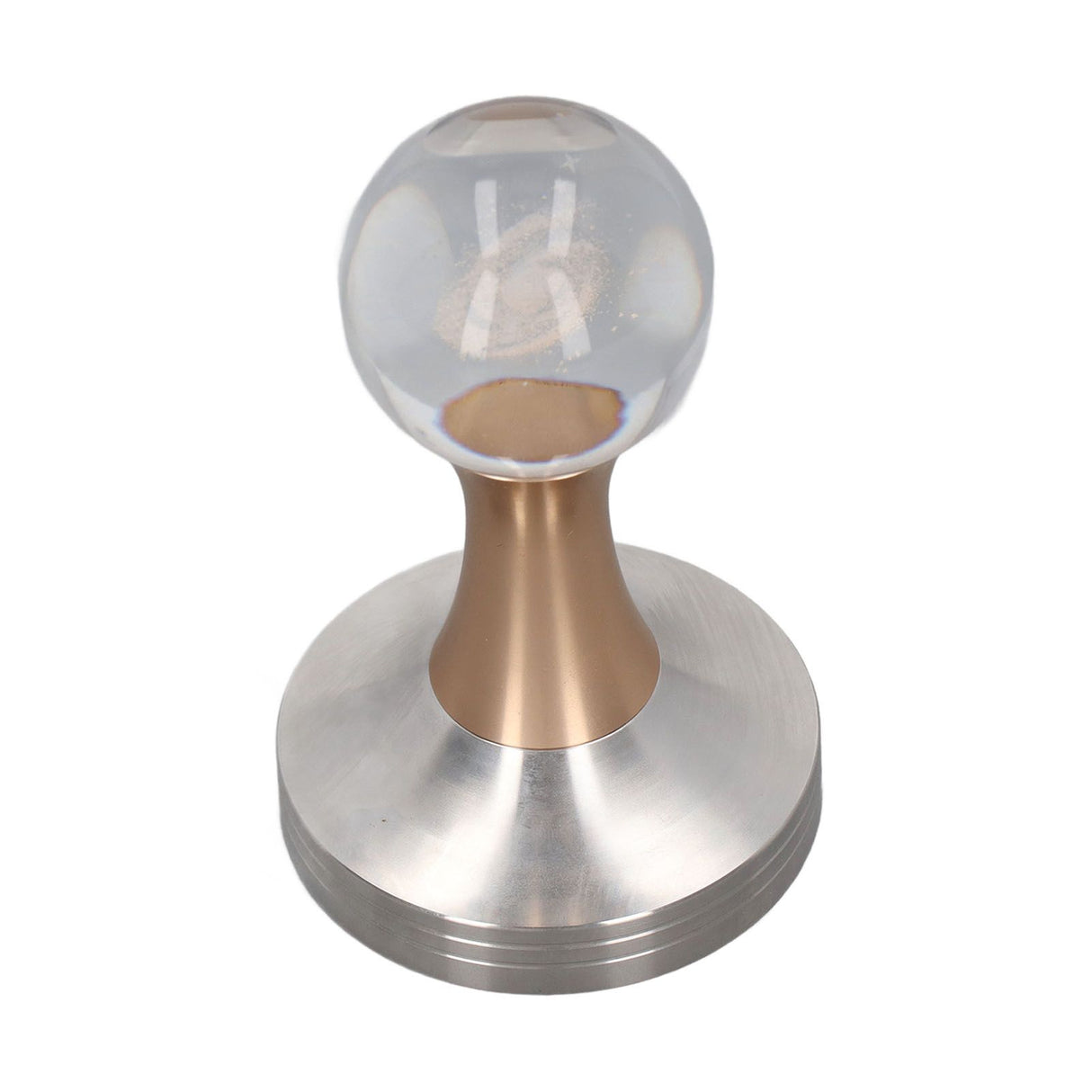 Coffee Tamper Food Grade Stainless Steel Crystal Ball Coffee Powder Hammer for Kitchen Shop Gold Pillar 58mm/2.3in