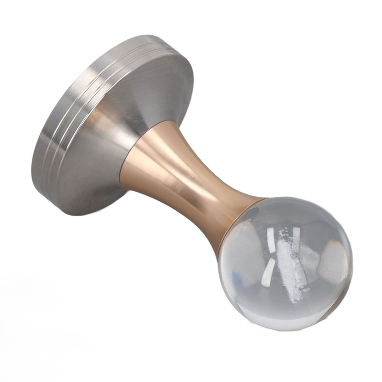 Coffee Tamper Food Grade Stainless Steel Crystal Ball Coffee Powder Hammer for Kitchen Shop Gold Pillar 58mm/2.3in