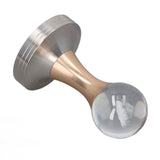 Coffee Tamper Food Grade Stainless Steel Crystal Ball Coffee Powder Hammer for Kitchen Shop Gold Pillar 58mm/2.3in - Rear View