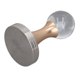 Coffee Tamper Food Grade Stainless Steel Crystal Ball Coffee Powder Hammer for Kitchen Shop Gold Pillar 58mm/2.3in - Close-Up Angle