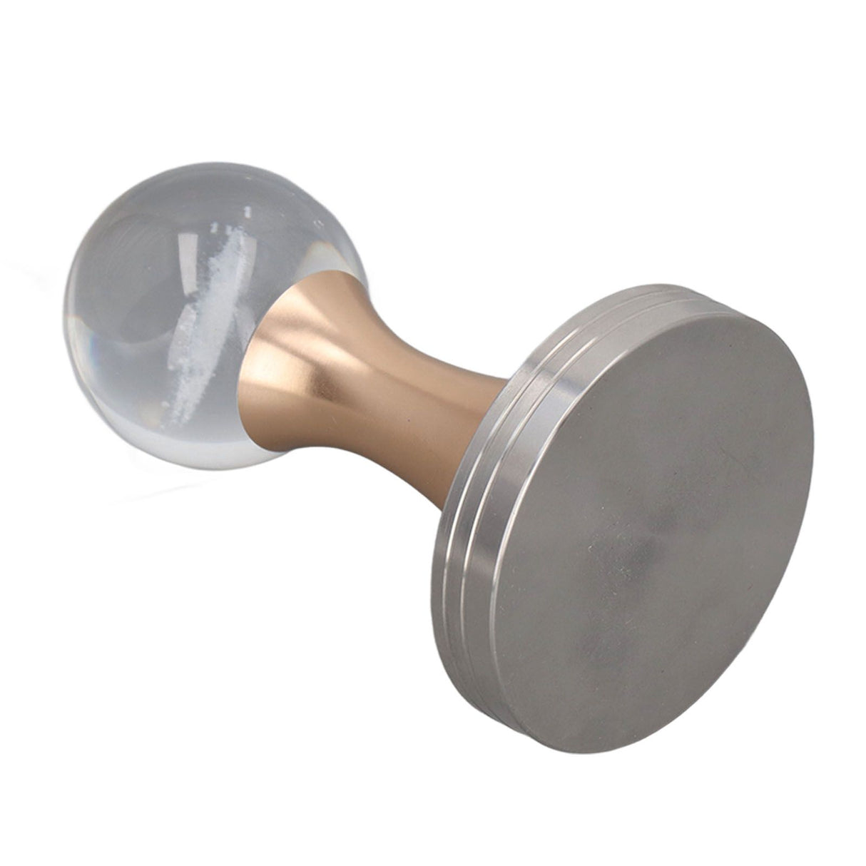 Coffee Tamper Food Grade Stainless Steel Crystal Ball Coffee Powder Hammer for Kitchen Shop Gold Pillar 58mm/2.3in