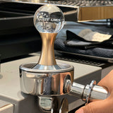 Coffee Tamper Food Grade Stainless Steel Crystal Ball Coffee Powder Hammer for Kitchen Shop Gold Pillar 58mm/2.3in