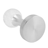 Crystal Ball Coffee Powder Tamper Stainless Steel Base Coffee Press Hammer for Kitchen Cafe Silver Pillar 58mm / 2.3in - Top-Down View
