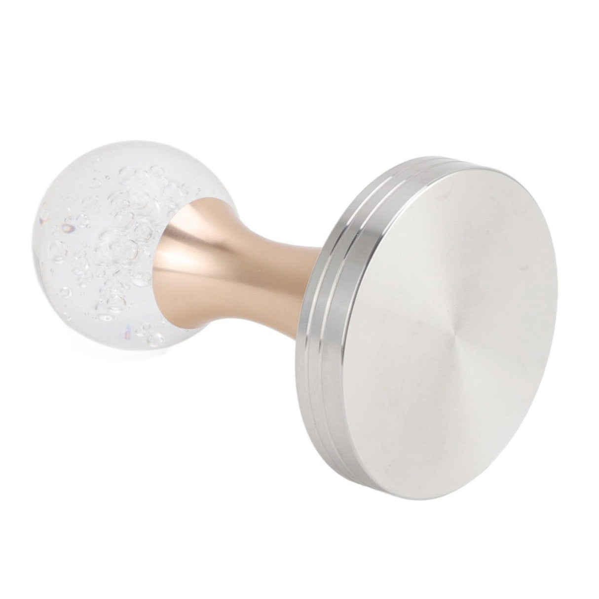 Crystal Ball Coffee Powder Tamper Stainless Steel Base Coffee Press Hammer for Kitchen Cafe Gold Pillar 53mm / 2.1in