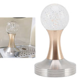 Crystal Ball Coffee Powder Tamper Stainless Steel Base Coffee Press Hammer for Kitchen Cafe Gold Pillar 53mm / 2.1in