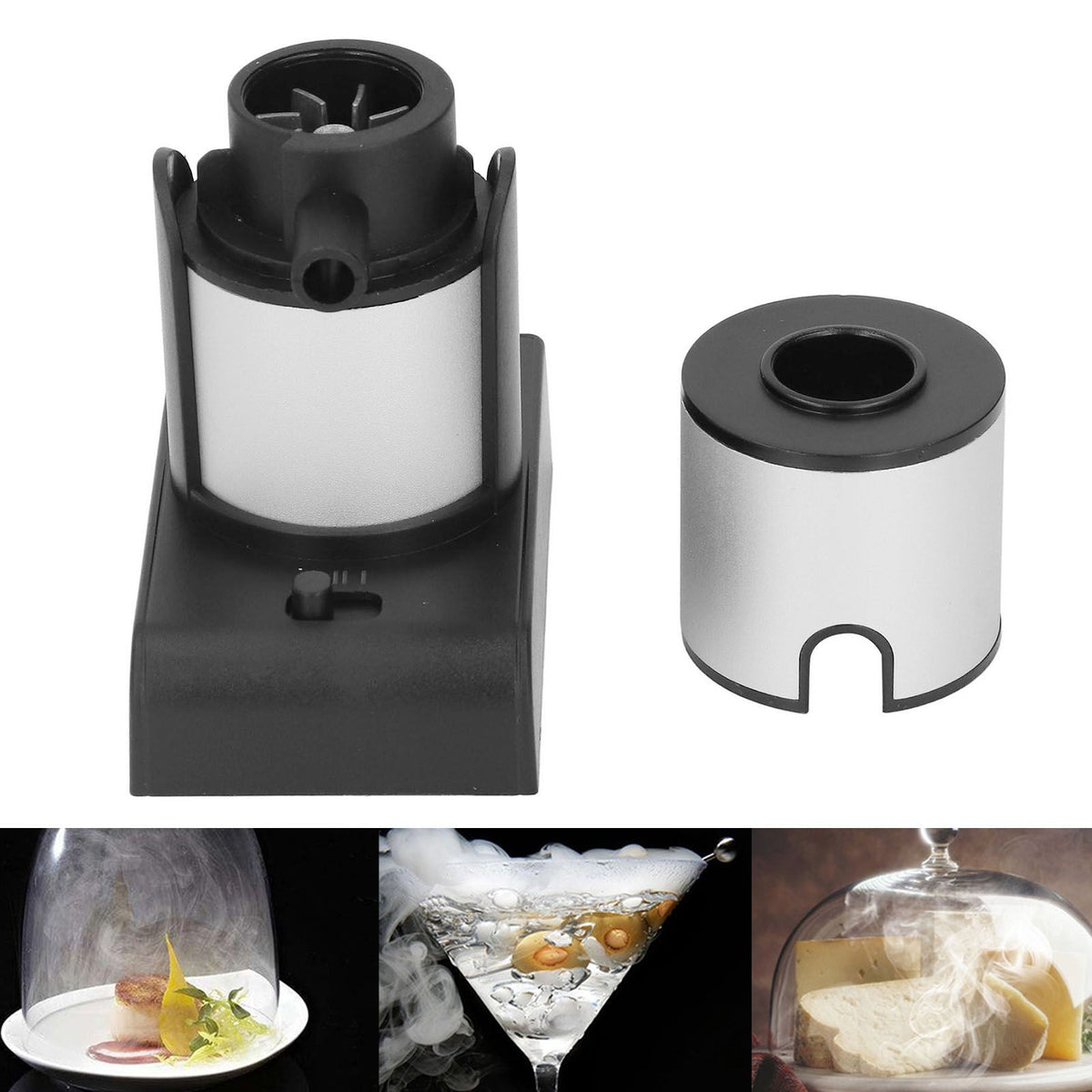 Smoker Machine Silver Handheld Compact Cocktail Meat Food Smoke Infuser for Kitchen