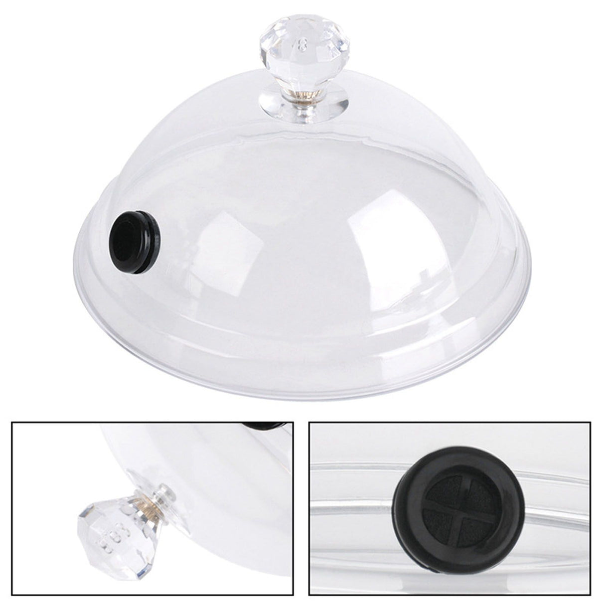 Home Smoking Dome Cover Kitchen Cooking Smoke Acrylic Hood Smoke Infuser Cloche Lid for Smoker Sprayer Plates Bowls