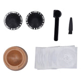 Coffee Capsule Filter Cup Kit Black with Beech Holder Aluminum Foil Spoon Brush 230ml Reusable Coffee Powder Filler