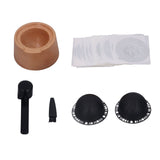 Coffee Capsule Filter Cup Kit Black with Beech Holder Aluminum Foil Spoon Brush 230ml Reusable Coffee Powder Filler