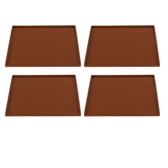 4Pcs Silicone Dehydrator Mats Food Grade High Temperature Resistance Prevent Sticking Fruit Dehydrator Trays with Edge Coffee