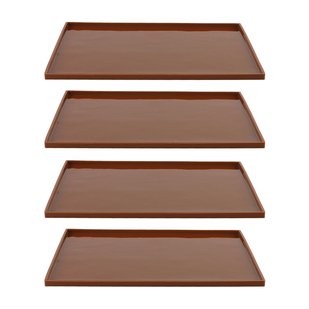 4Pcs Silicone Dehydrator Mats Food Grade High Temperature Resistance Prevent Sticking Fruit Dehydrator Trays with Edge Coffee