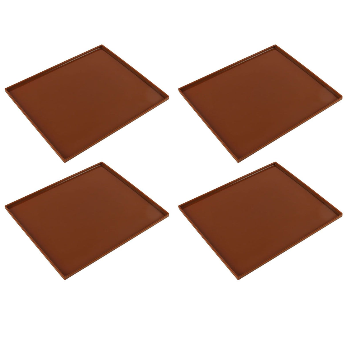 4Pcs Silicone Dehydrator Mats Food Grade High Temperature Resistance Prevent Sticking Fruit Dehydrator Trays with Edge Coffee