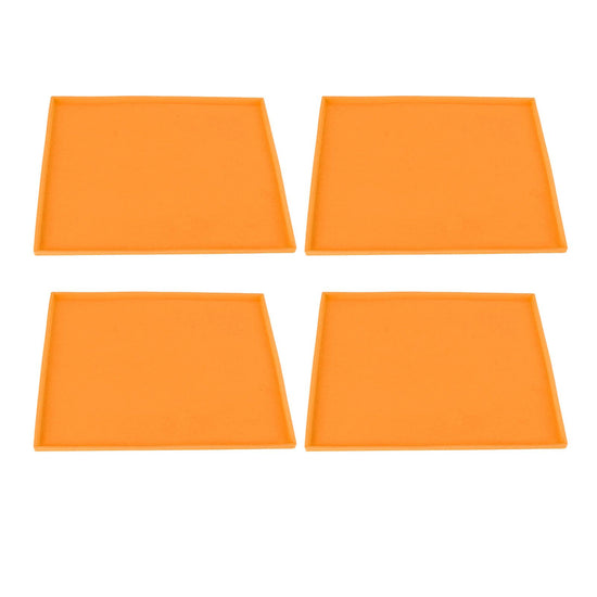 4Pcs Silicone Dehydrator Mats Food Grade High Temperature Resistance Prevent Sticking Fruit Dehydrator Trays with Edge Orange