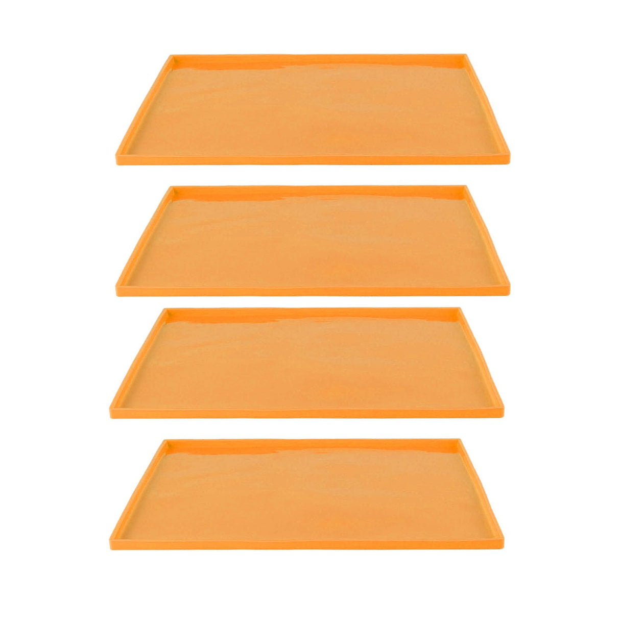 4Pcs Silicone Dehydrator Mats Food Grade High Temperature Resistance Prevent Sticking Fruit Dehydrator Trays with Edge Orange