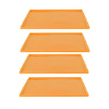 4Pcs Silicone Dehydrator Mats Food Grade High Temperature Resistance Prevent Sticking Fruit Dehydrator Trays with Edge Orange - Side View