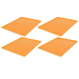 4Pcs Silicone Dehydrator Mats Food Grade High Temperature Resistance Prevent Sticking Fruit Dehydrator Trays with Edge Orange - 45-Degree Angle