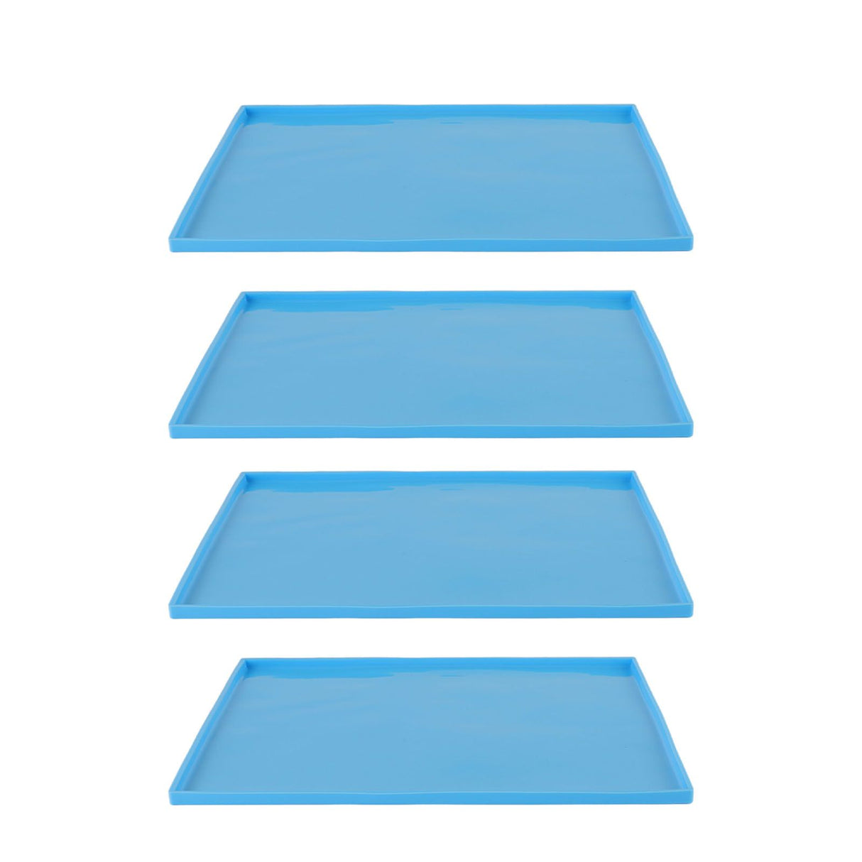 4Pcs Silicone Dehydrator Mats Food Grade High Temperature Resistance Prevent Sticking Fruit Dehydrator Trays with Edge Blue