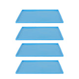 4Pcs Silicone Dehydrator Mats Food Grade High Temperature Resistance Prevent Sticking Fruit Dehydrator Trays with Edge Blue