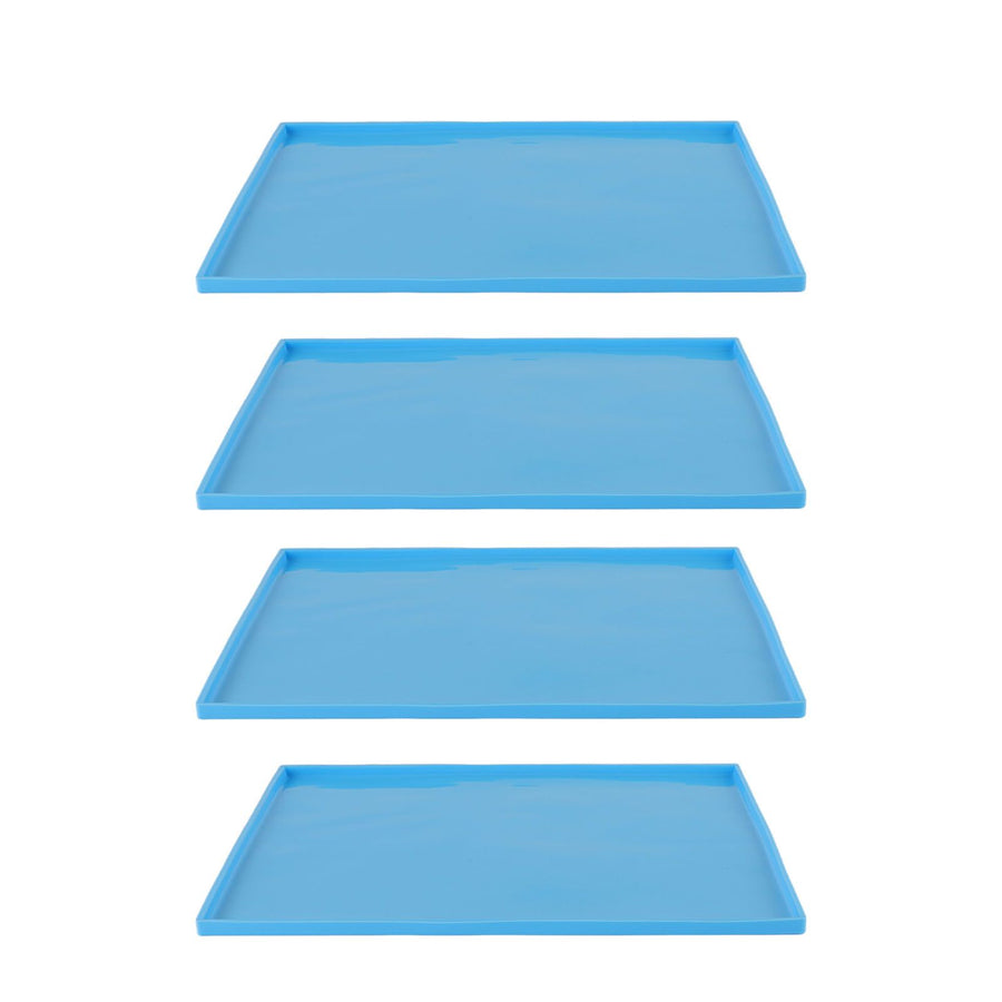 4Pcs Silicone Dehydrator Mats Food Grade High Temperature Resistance Prevent Sticking Fruit Dehydrator Trays with Edge Blue