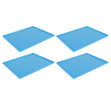4Pcs Silicone Dehydrator Mats Food Grade High Temperature Resistance Prevent Sticking Fruit Dehydrator Trays with Edge Blue