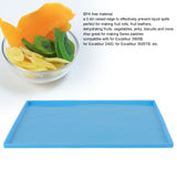 4Pcs Silicone Dehydrator Mats Food Grade High Temperature Resistance Prevent Sticking Fruit Dehydrator Trays with Edge Blue - Extra Image