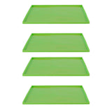 4Pcs Silicone Dehydrator Mats Food Grade High Temperature Resistance Prevent Sticking Fruit Dehydrator Trays with Edge Green - Side View