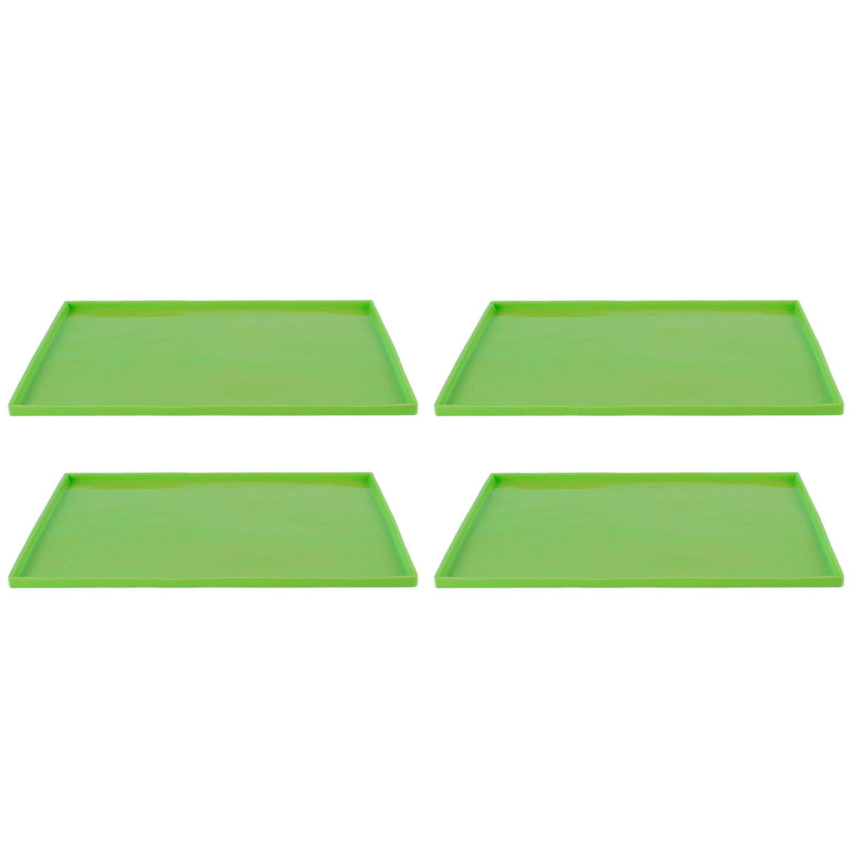 4Pcs Silicone Dehydrator Mats Food Grade High Temperature Resistance Prevent Sticking Fruit Dehydrator Trays with Edge Green