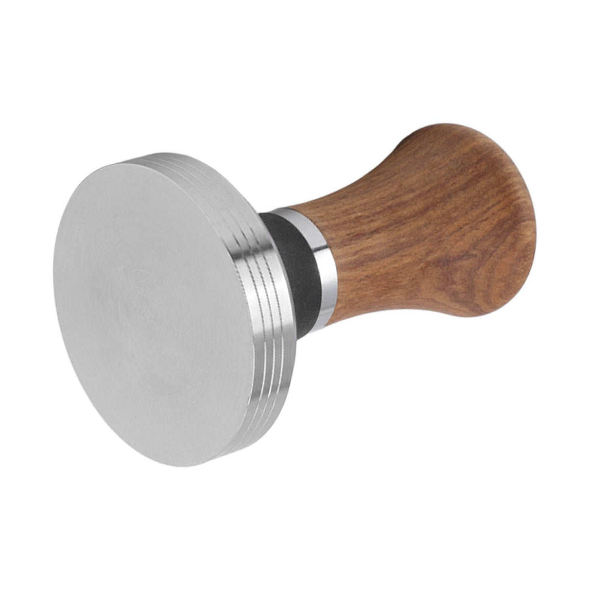 Coffee Tamper Stainless Steel Flat Bottom Coffee Hand Tamping Tool with Wooden Handle 51mm/2.0in