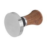 Coffee Tamper Stainless Steel Flat Bottom Coffee Hand Tamping Tool with Wooden Handle 51mm/2.0in