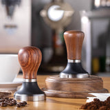 Coffee Tamper Stainless Steel Flat Bottom Coffee Hand Tamping Tool with Wooden Handle 51mm/2.0in - Extra Image