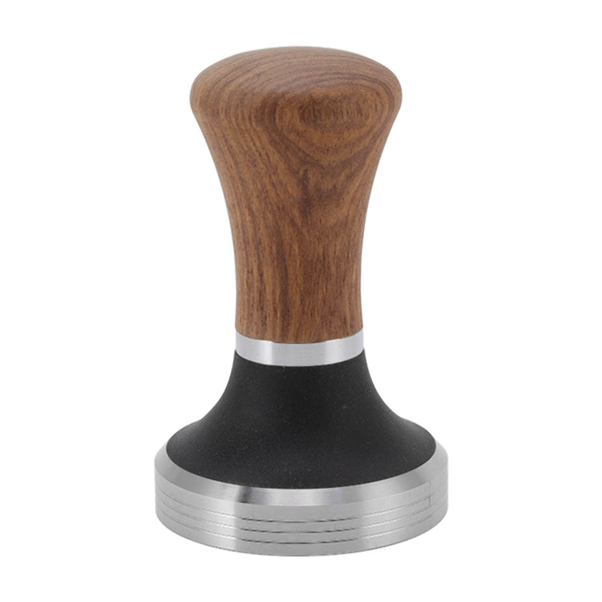 Coffee Tamper Stainless Steel Flat Bottom Coffee Hand Tamping Tool with Wooden Handle 58mm/2.3in