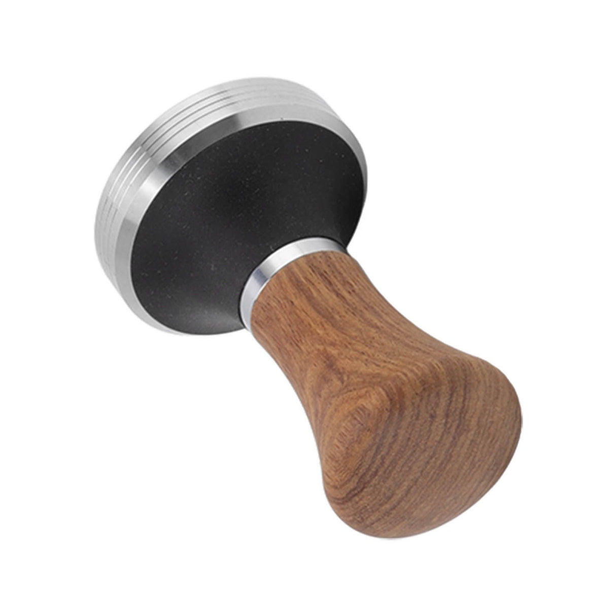 Coffee Tamper Stainless Steel Flat Bottom Coffee Hand Tamping Tool with Wooden Handle 58mm/2.3in