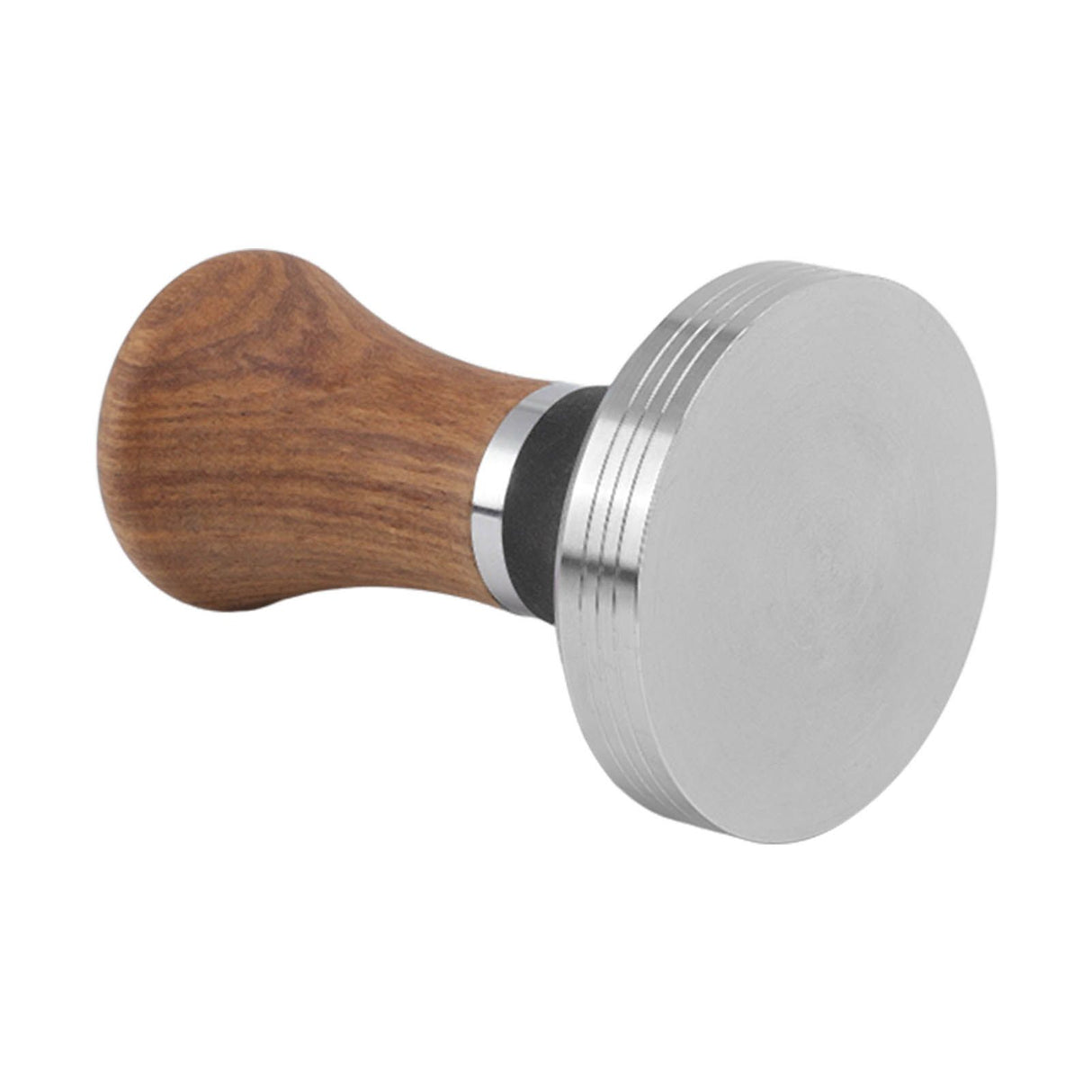 Coffee Tamper Stainless Steel Flat Bottom Coffee Hand Tamping Tool with Wooden Handle 58mm/2.3in