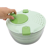 4L Vegetable Dryer PP Salad Spinner Multifunction Salad Drainer Bowl for Home Kitchen Green - Front View