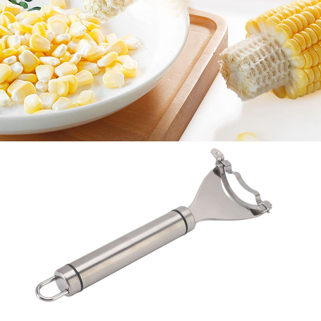 Corn Peeler Thickened Stainless Steel Corn Cob Threshing Tool Stripper Kitchen Accessories
