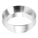 53mm Coffee Dosing Funnel Aluminum Alloy Magnetic Coffee Powder Dosing Ring Anti Flying Powder Receiving Ring Silver