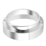 53mm Coffee Dosing Funnel Aluminum Alloy Magnetic Coffee Powder Dosing Ring Anti Flying Powder Receiving Ring Silver