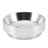 53mm Coffee Dosing Funnel Aluminum Alloy Magnetic Coffee Powder Dosing Ring Anti Flying Powder Receiving Ring Silver - Side View