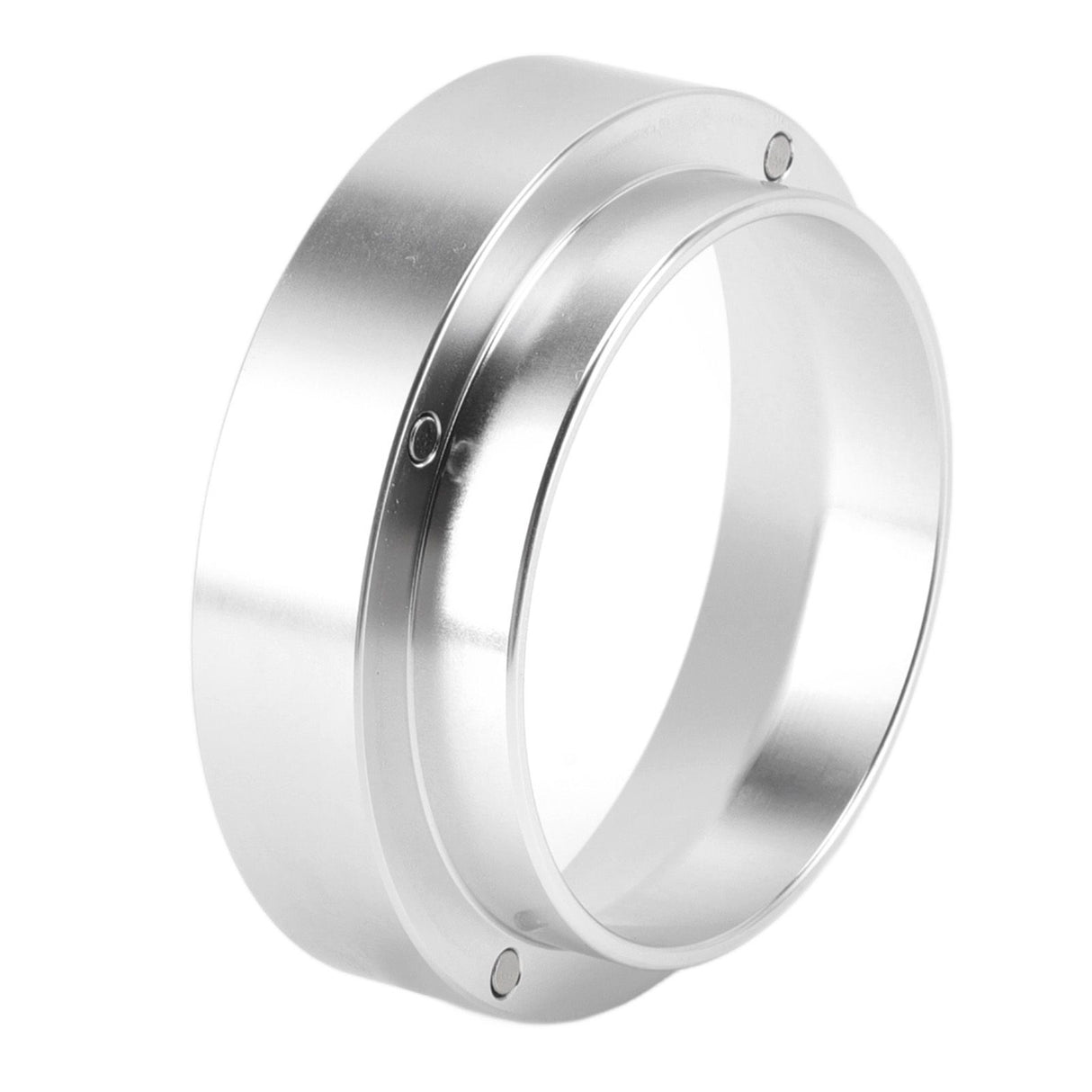 53mm Coffee Dosing Funnel Aluminum Alloy Magnetic Coffee Powder Dosing Ring Anti Flying Powder Receiving Ring Silver