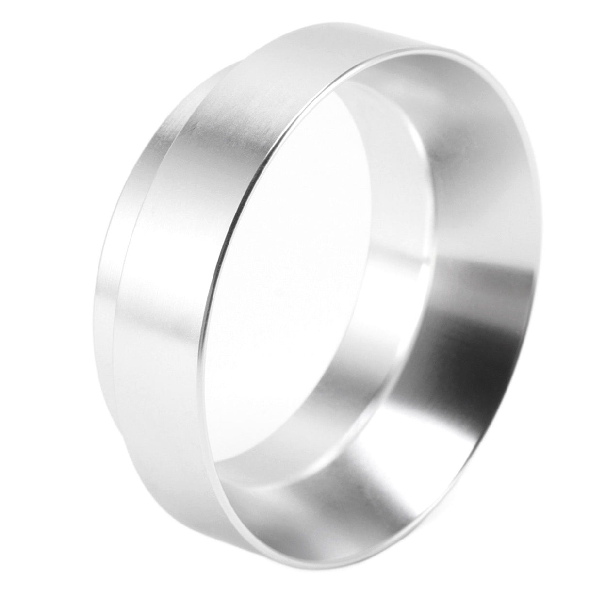 53mm Coffee Dosing Funnel Aluminum Alloy Magnetic Coffee Powder Dosing Ring Anti Flying Powder Receiving Ring Silver