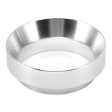 53mm Coffee Dosing Funnel Aluminum Alloy Magnetic Coffee Powder Dosing Ring Anti Flying Powder Receiving Ring Silver - Low Angle
