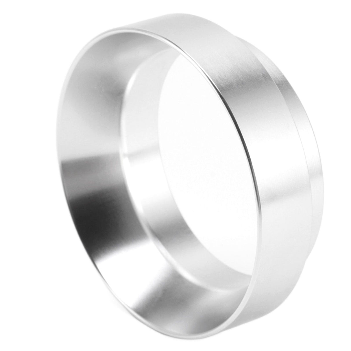 53mm Coffee Dosing Funnel Aluminum Alloy Magnetic Coffee Powder Dosing Ring Anti Flying Powder Receiving Ring Silver