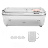 Transparent Rice Grain Storage Container Insect Proof Food Bucket Container with Flip Lid Measuring Cup 5KG Transparent White