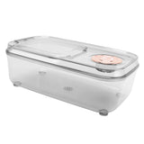 Transparent Rice Grain Storage Container Insect Proof Food Bucket Container with Flip Lid Measuring Cup 5KG Transparent White