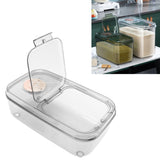 Transparent Rice Grain Storage Container Insect Proof Food Bucket Container with Flip Lid Measuring Cup 5KG Transparent White - Extra Image